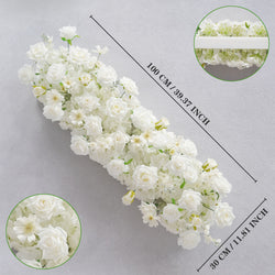 Uflower White Sofa Table Runner Floor Flower Arrangement Wedding KT Backdrop Decor