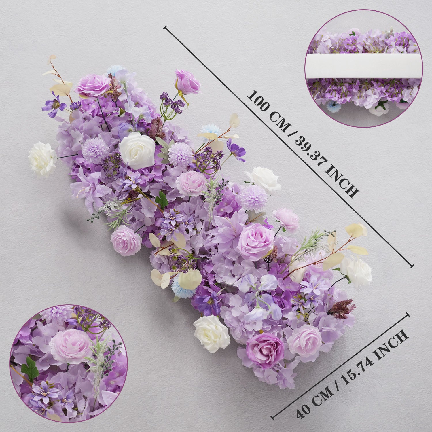 Uflower Purple Rose Floral Door Arch Wedding Party Backdrop Decoration