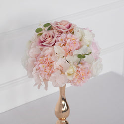 Uflower Pink Table Centerpiece Floral Ball Wedding Table Decoration