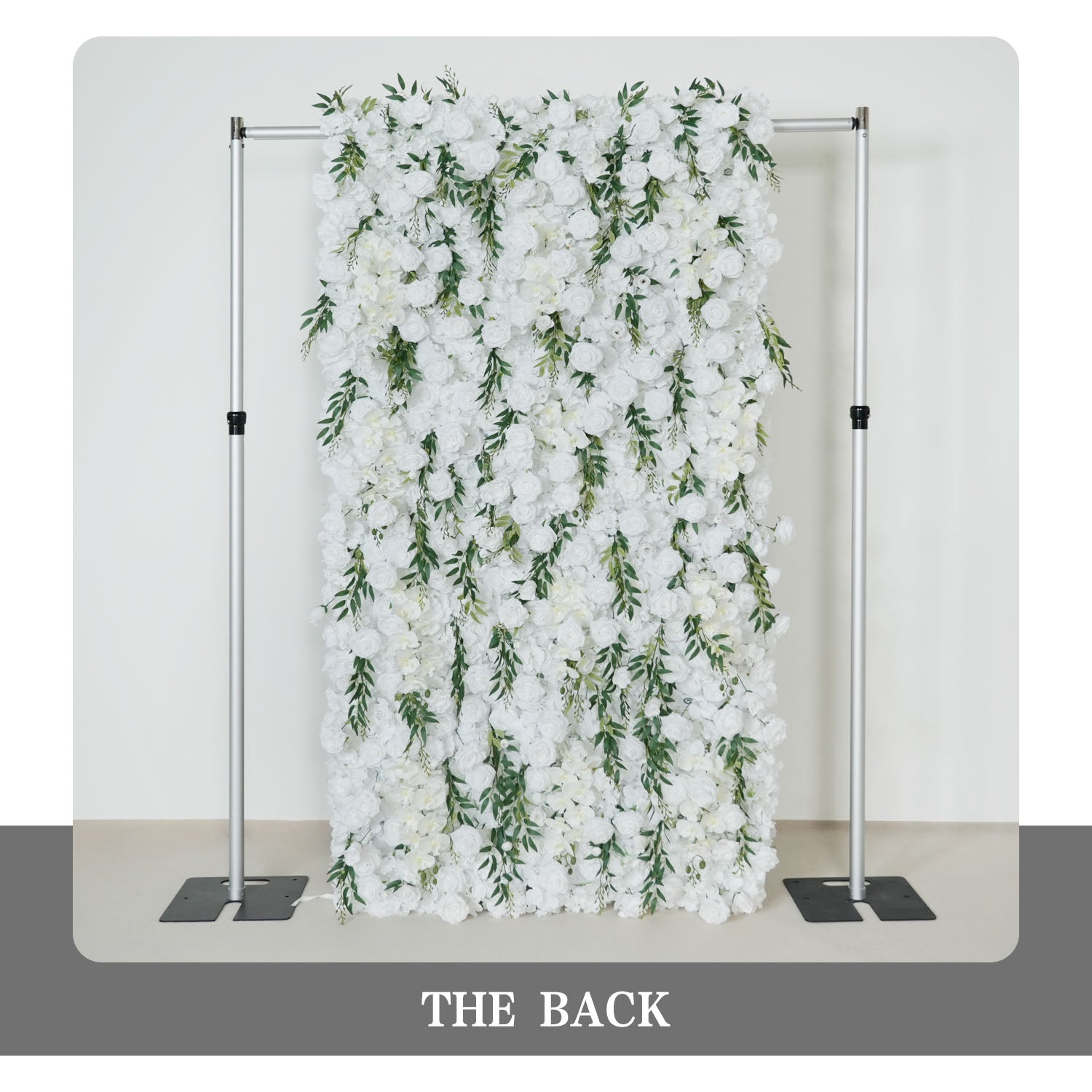 Uflower Artificial White Rose 5D Wedding Flower Wall
