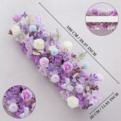 Uflower Purple Rose Floral Door Arch Wedding Party Backdrop Decoration