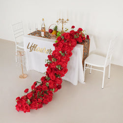 Uflower Artificial Flower Row Sofa Table Runner Floor Flower Arrangement