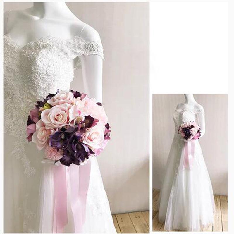 Hand bouquet Korean bridal bouquet rose simulation flowers wedding photography props