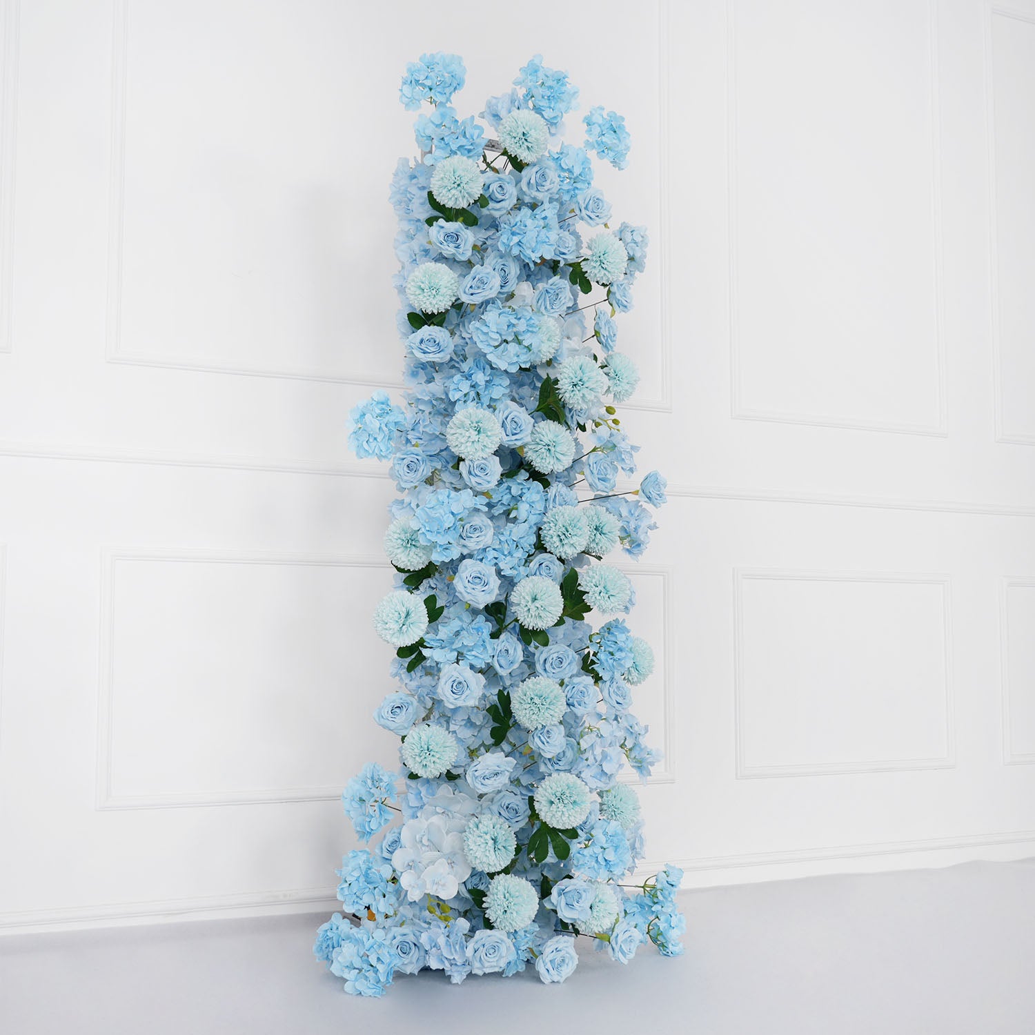 Uflower Blue Rose Orchid Pompoms Wedding Background Arch KT Board Decorative Flower