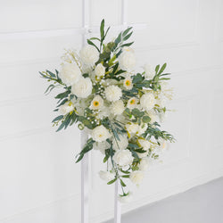 Artificial White Green Wedding KT Backdrop Flower Row Decor