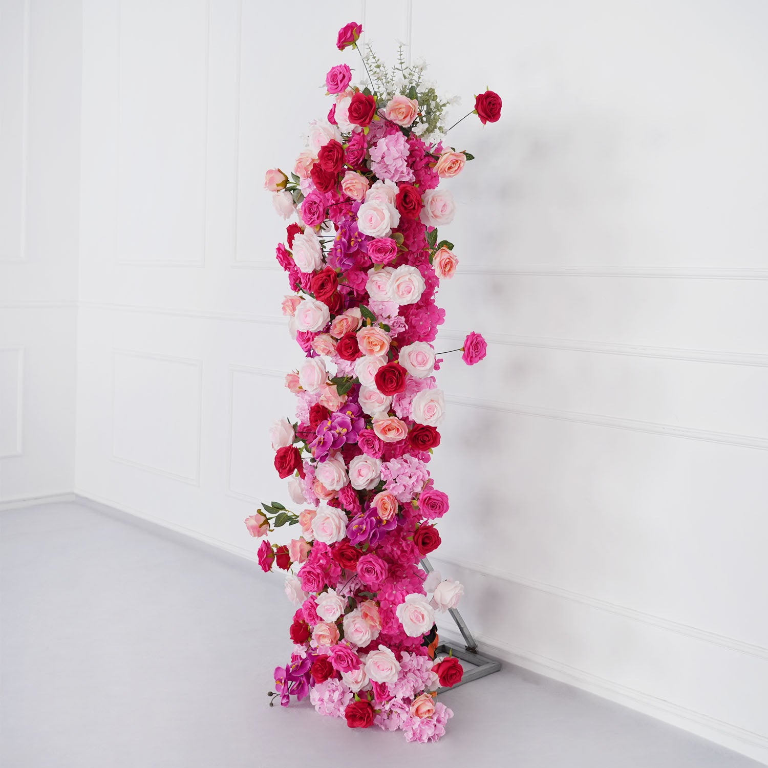 Uflower Pink Rose Wedding Background Arch KT Board Decoration Flower Arrangement