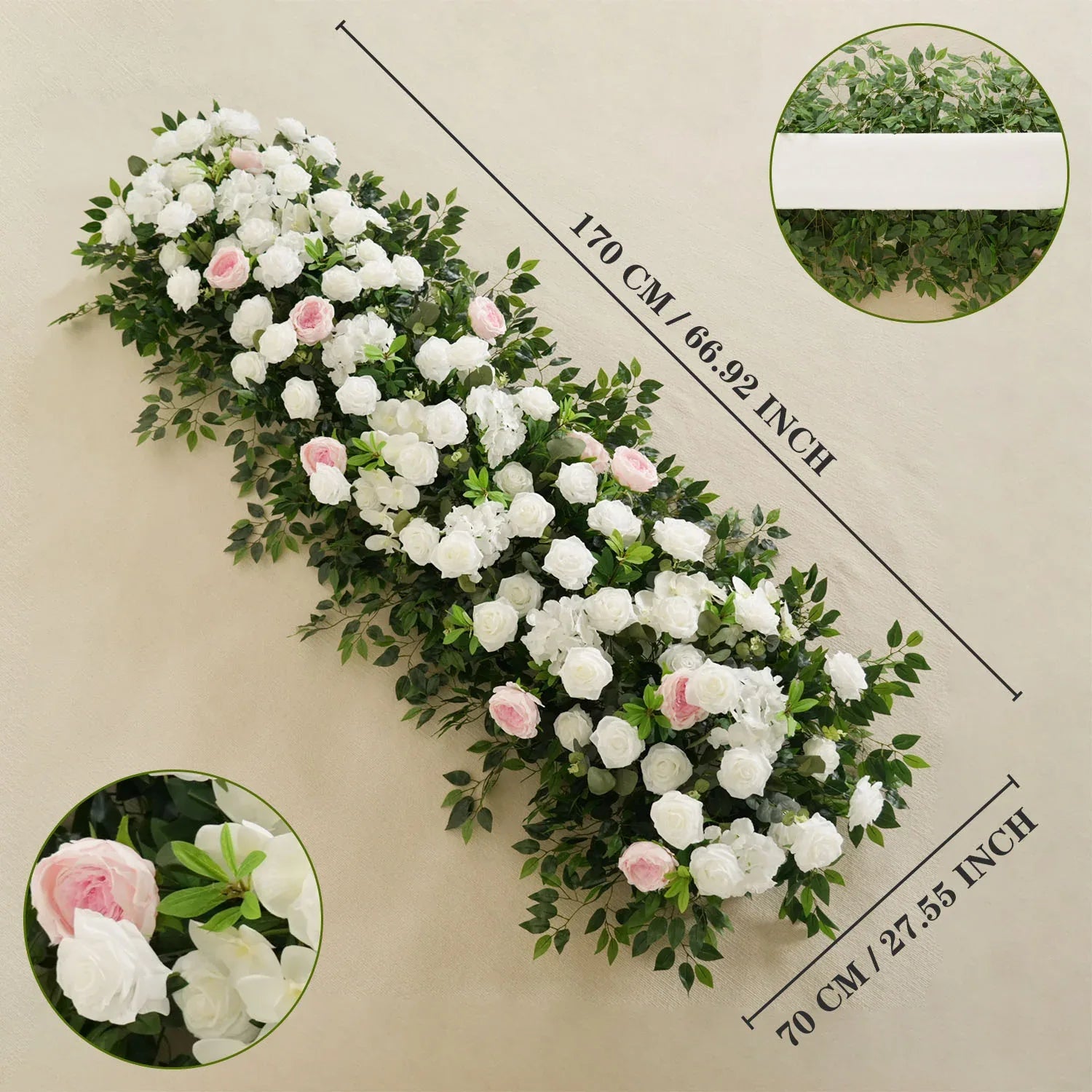 Uflower White Rose Wedding Background Flower Arrangement Arch Decoration - Uflower