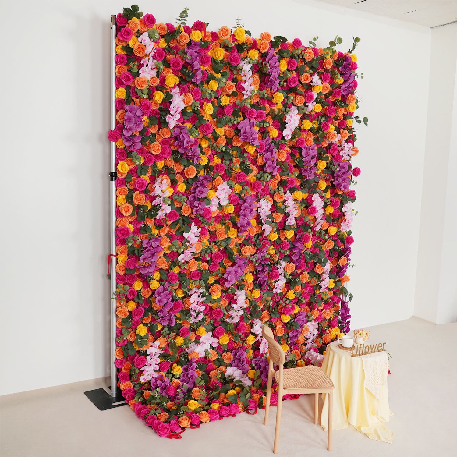 Artificial Mix Rose Butterfly Orchid 5D Wedding Flower Wall