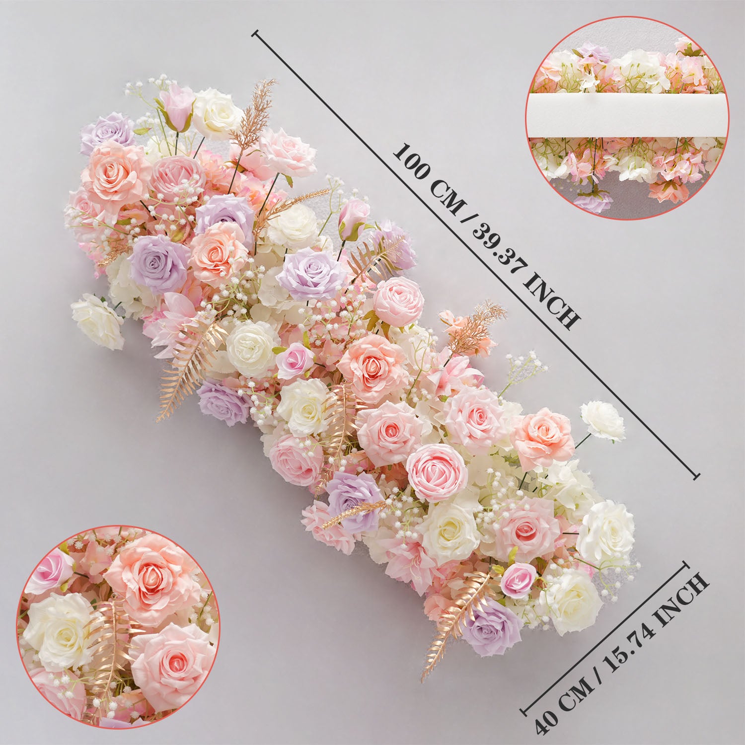 Uflower Purple Pink Rose Floral Door Arch Wedding Party Backdrop Decoration