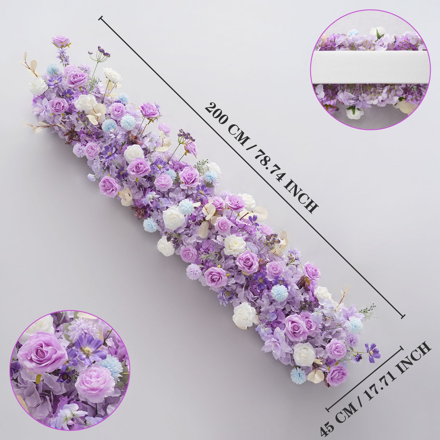 Uflower Purple Rose Floral Door Arch Wedding Party Backdrop Decoration