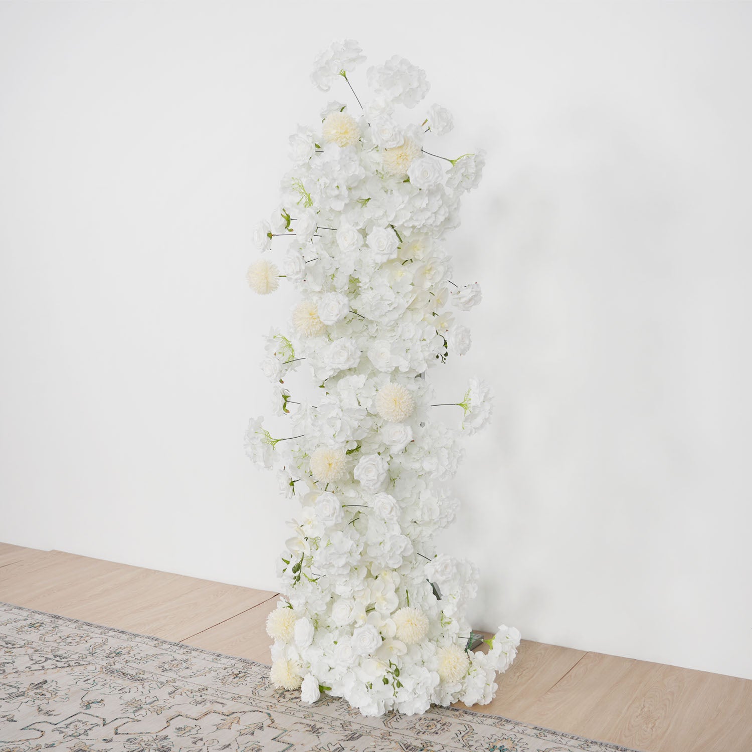 Artificial White Rose Wedding KT Backdrop Flower Row Decor