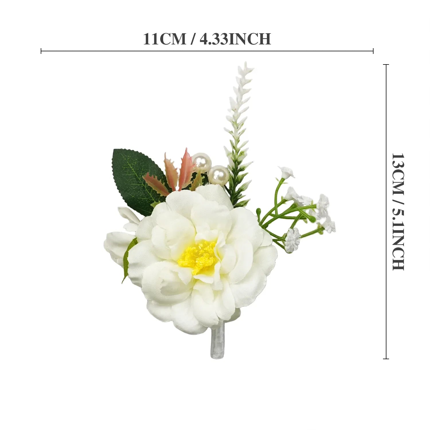 Uflower Pink White Series Bride Bouquet Wrist Corsage Groom Boutonniere Wedding Event Supplies - Uflower