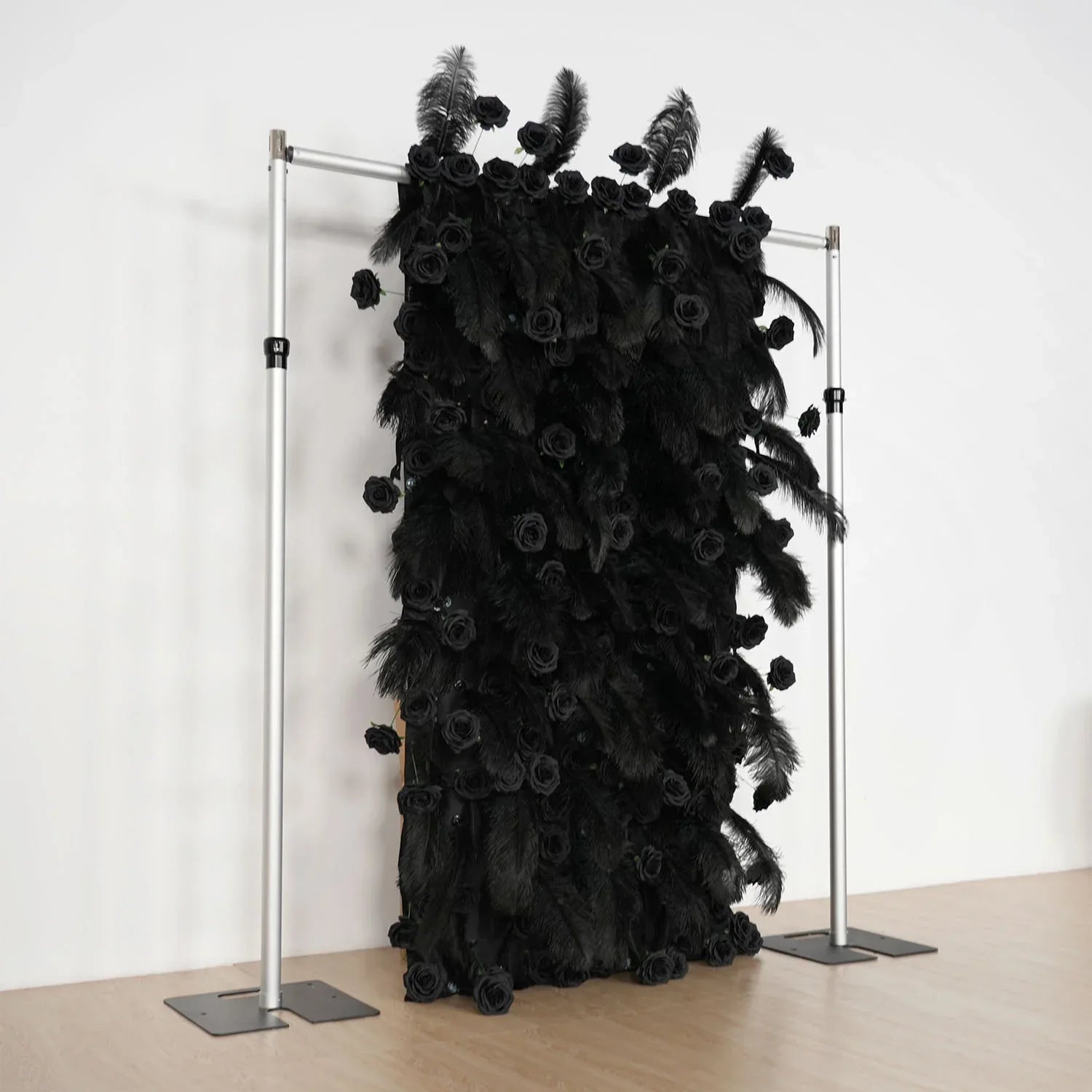 Uflower Artificial Black 5D Flower Wall Wedding Backdrop Decoration - Uflower