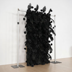 Uflower Artificial Black 5D Flower Wall Wedding Backdrop Decoration