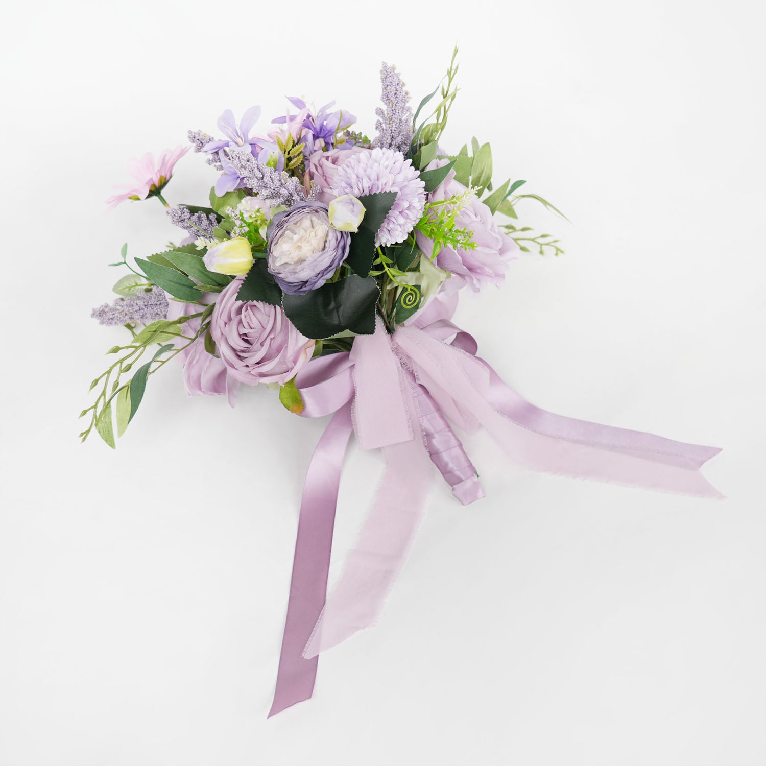 Purple bridal flower bouquet