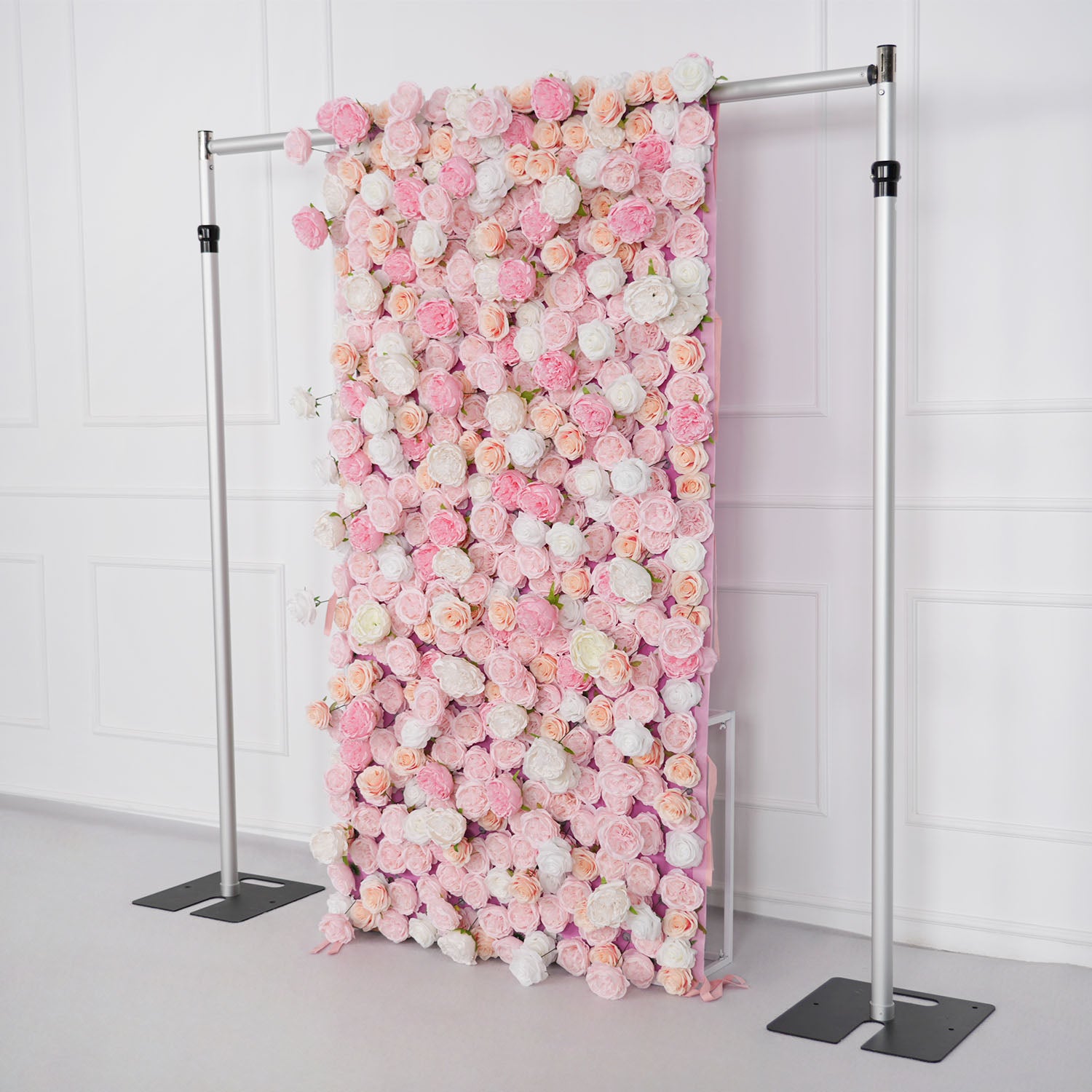 Uflower Artificial Pink Rose Wall Wedding Backdrop Decor