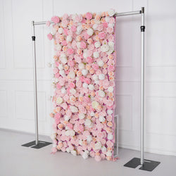 Uflower Artificial Pink Rose Wall Wedding Backdrop Decor