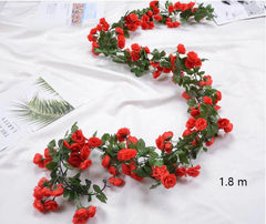 Christmas 69 simulation rose vine long juan flower vine ceiling pipe winding decoration green plants