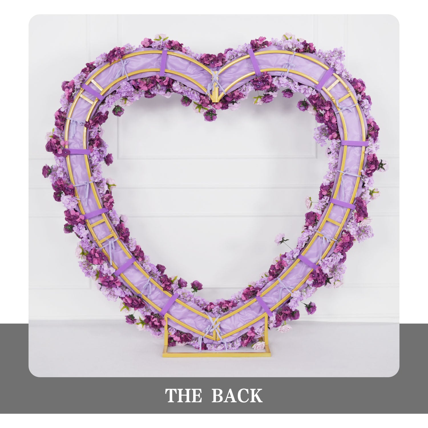 Artificial Purple Rose Heart Arch Wedding Decor