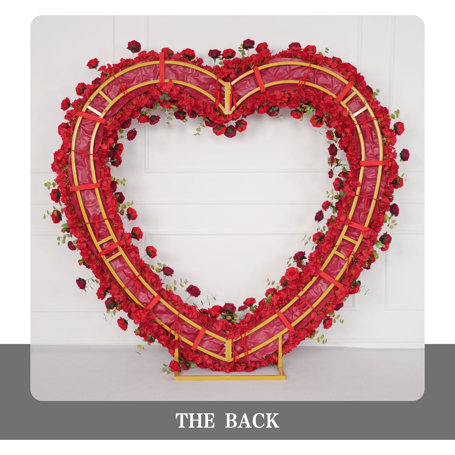 2.2m*2.2m Red Rose Wedding Arch Heart Arch Decor