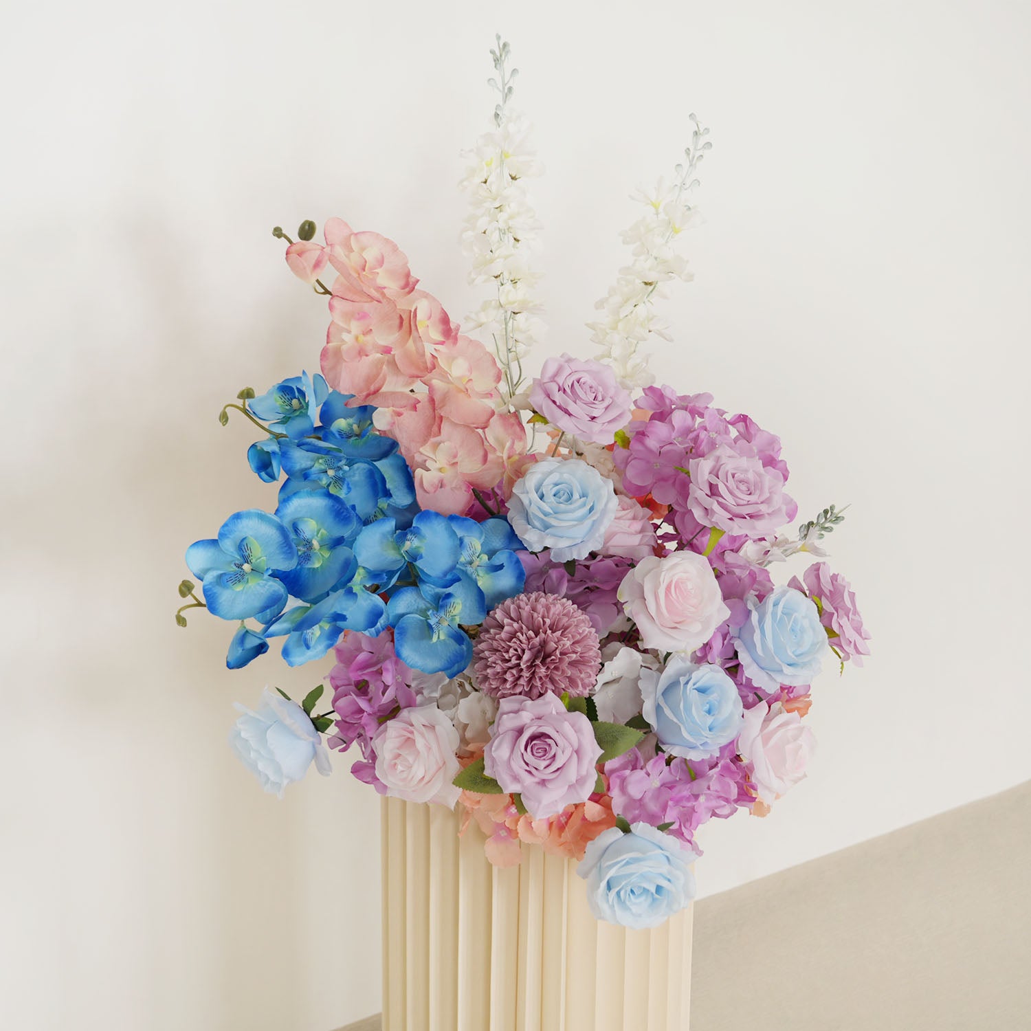 Uflower Purple Blue Rose Wedding Background Arch KT Board Decoration Flower Arrangement