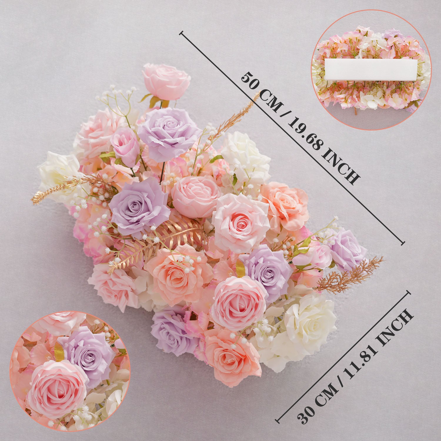 Uflower Purple Pink Rose Floral Door Arch Wedding Party Backdrop Decoration