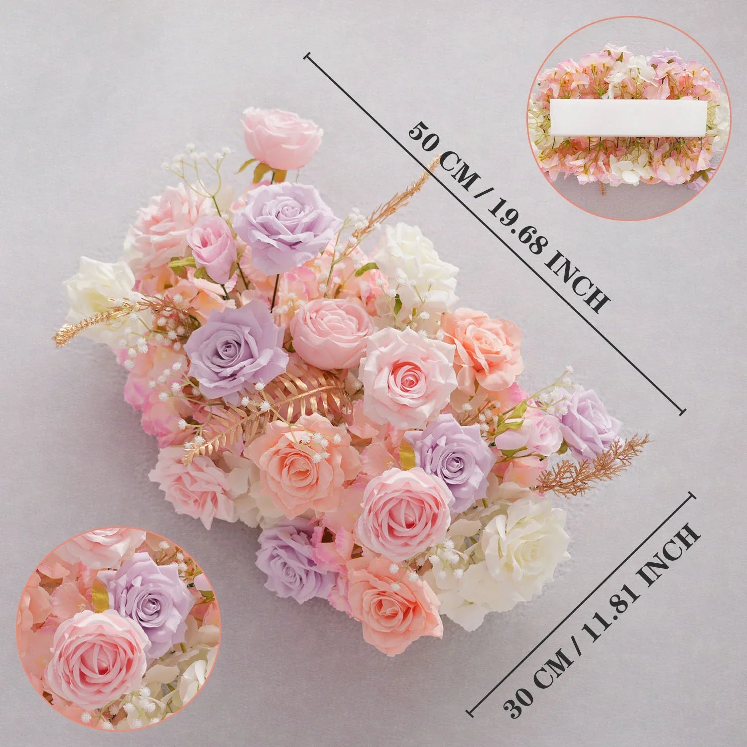 Uflower Purple Pink Rose Floral Door Arch Wedding Party Backdrop Decoration - Uflower