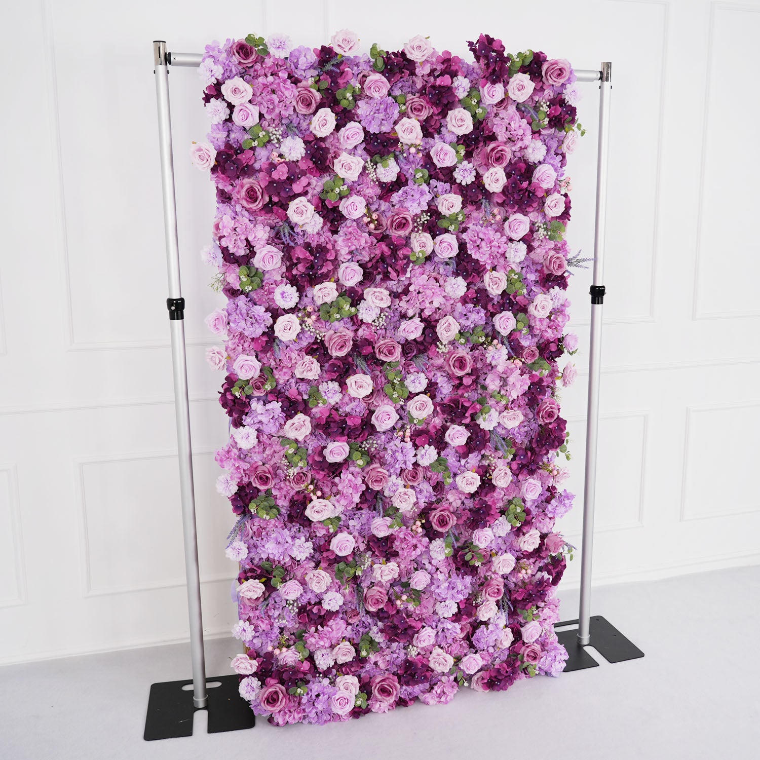 Uflower Purple Rose Flower Wall Backdrop Wedding Party Decoration