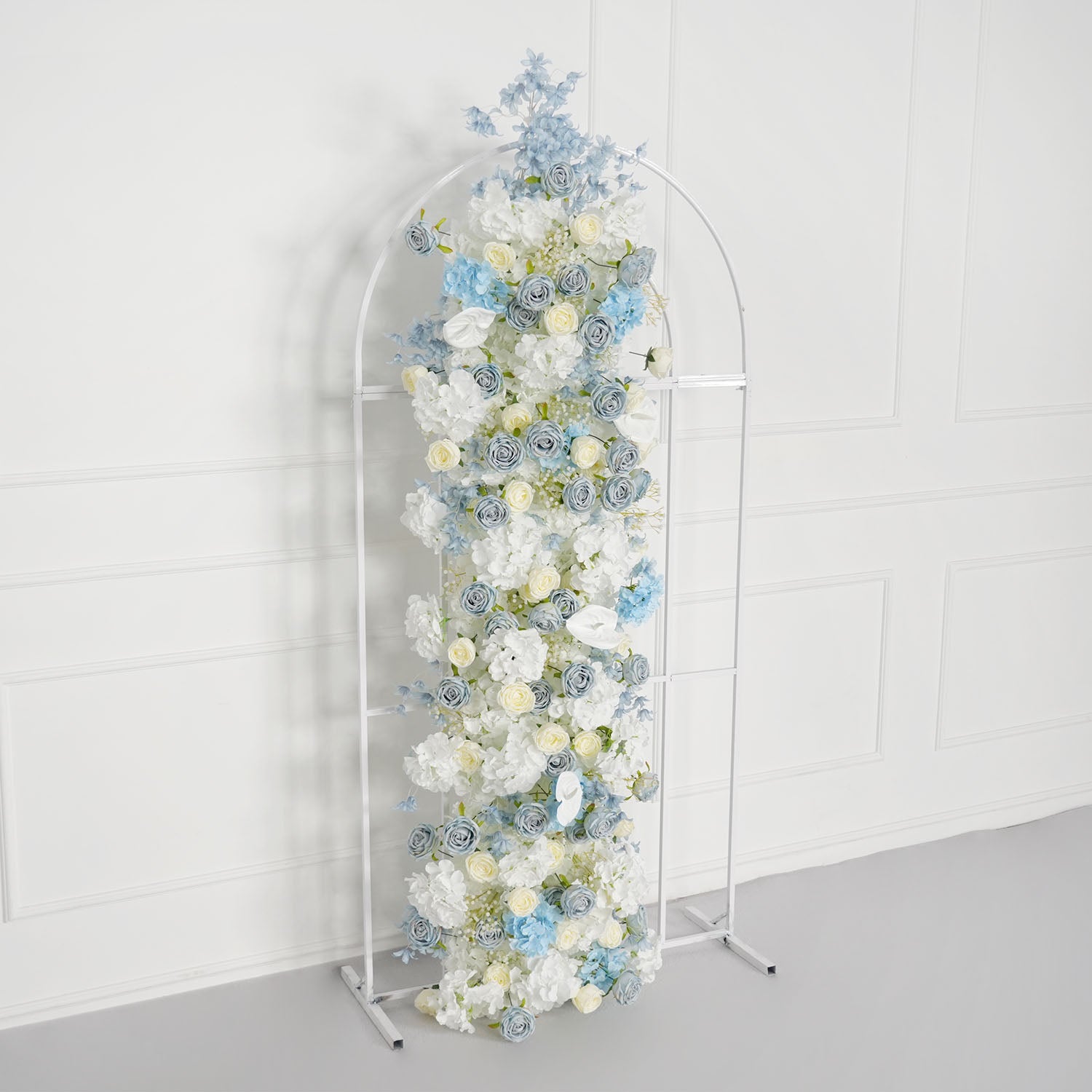 Uflower Blue White Flower Wedding Backdrop Arch Floral Arrangement