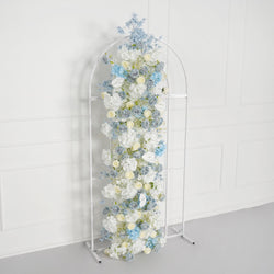 Uflower Blue White Flower Wedding Backdrop Arch Floral Arrangement