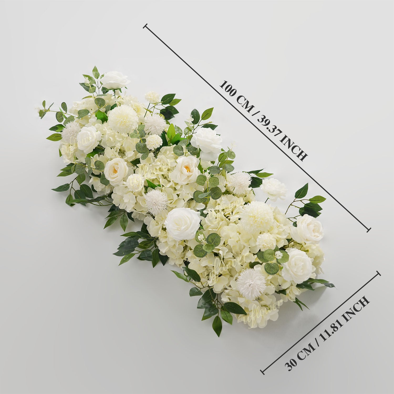 Uflower White Rose Greenery Floral Door Arch Wedding Party Backdrop Decoration