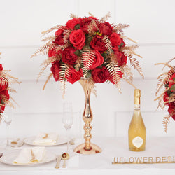 40cm Gold Red Spherical Dried Flower Arrangements​ 5 picture