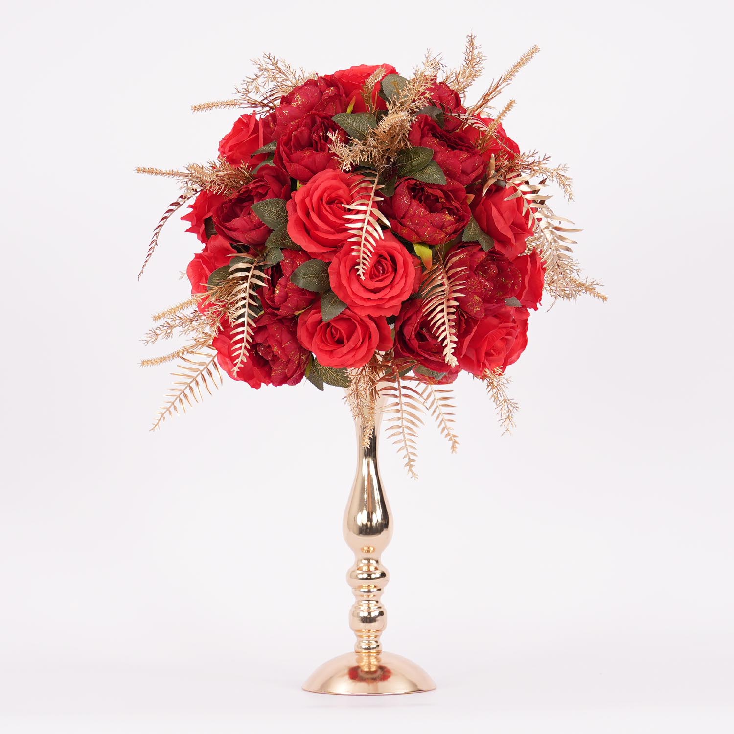 40cm Gold Red Spherical Dried Flower Arrangements​ 6 picture