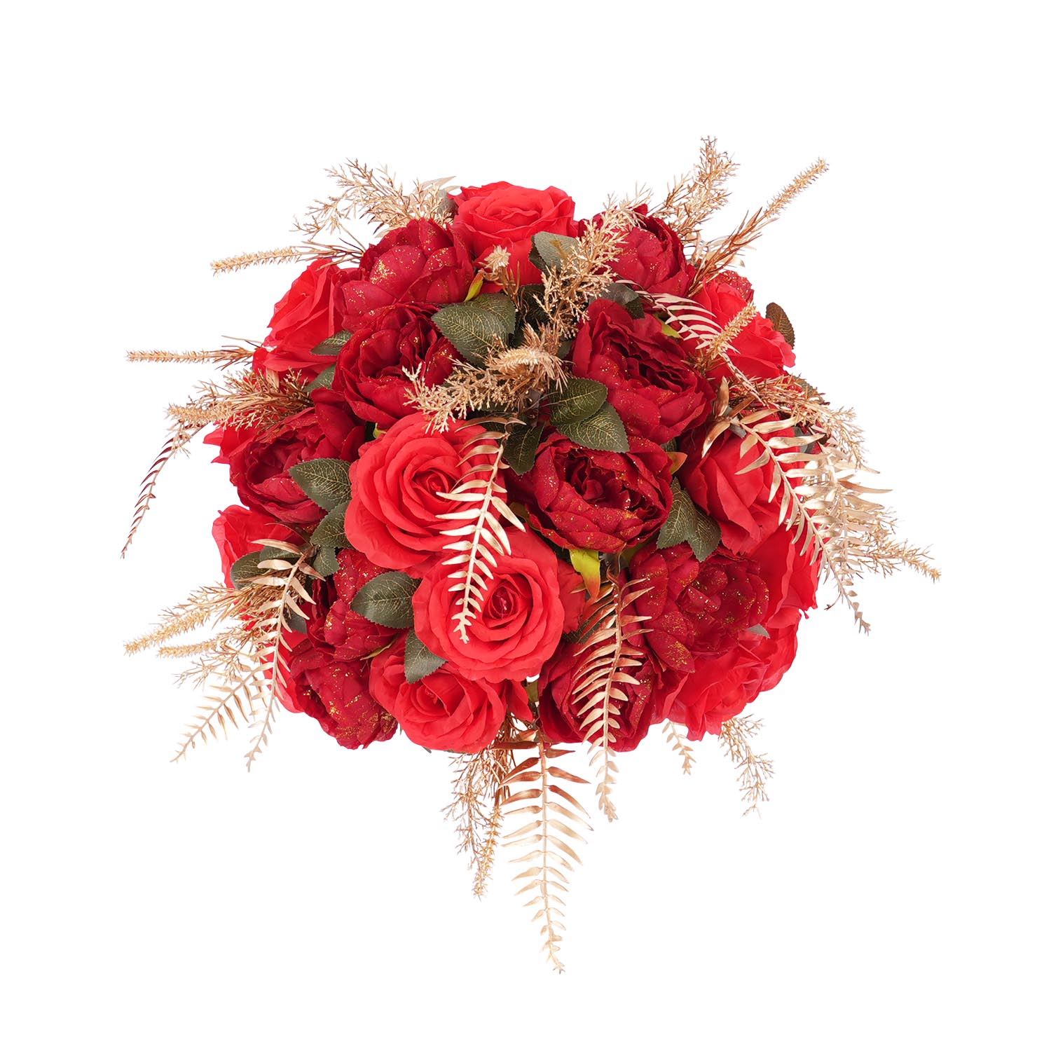 40cm Gold Red Spherical Dried Flower Arrangements​ 8 picture