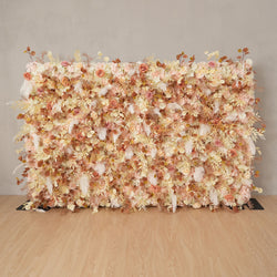 Uflower Flower Wall Champagne Khaki Floral Backdrop Wedding Party Proposal Decor