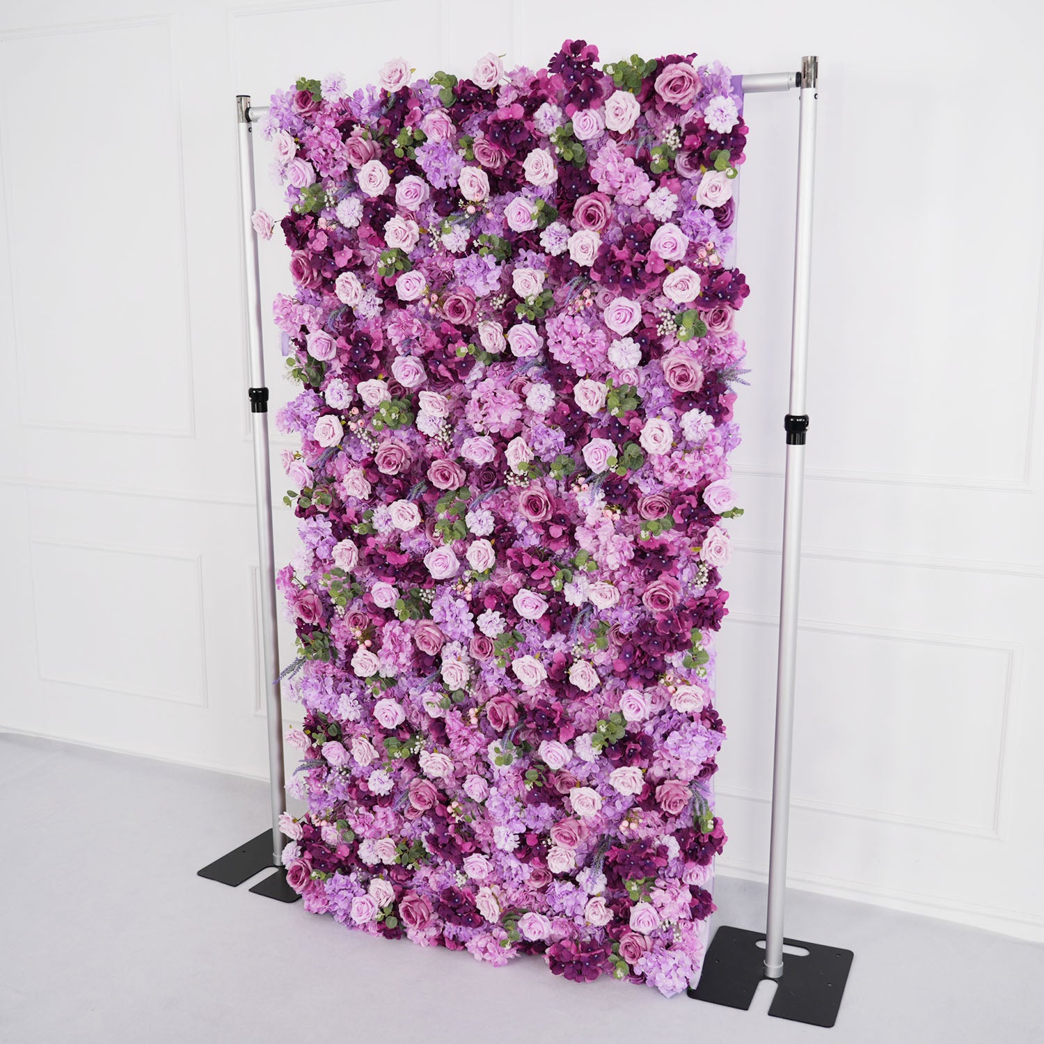 Uflower Purple Rose Flower Wall Backdrop Wedding Party Decoration