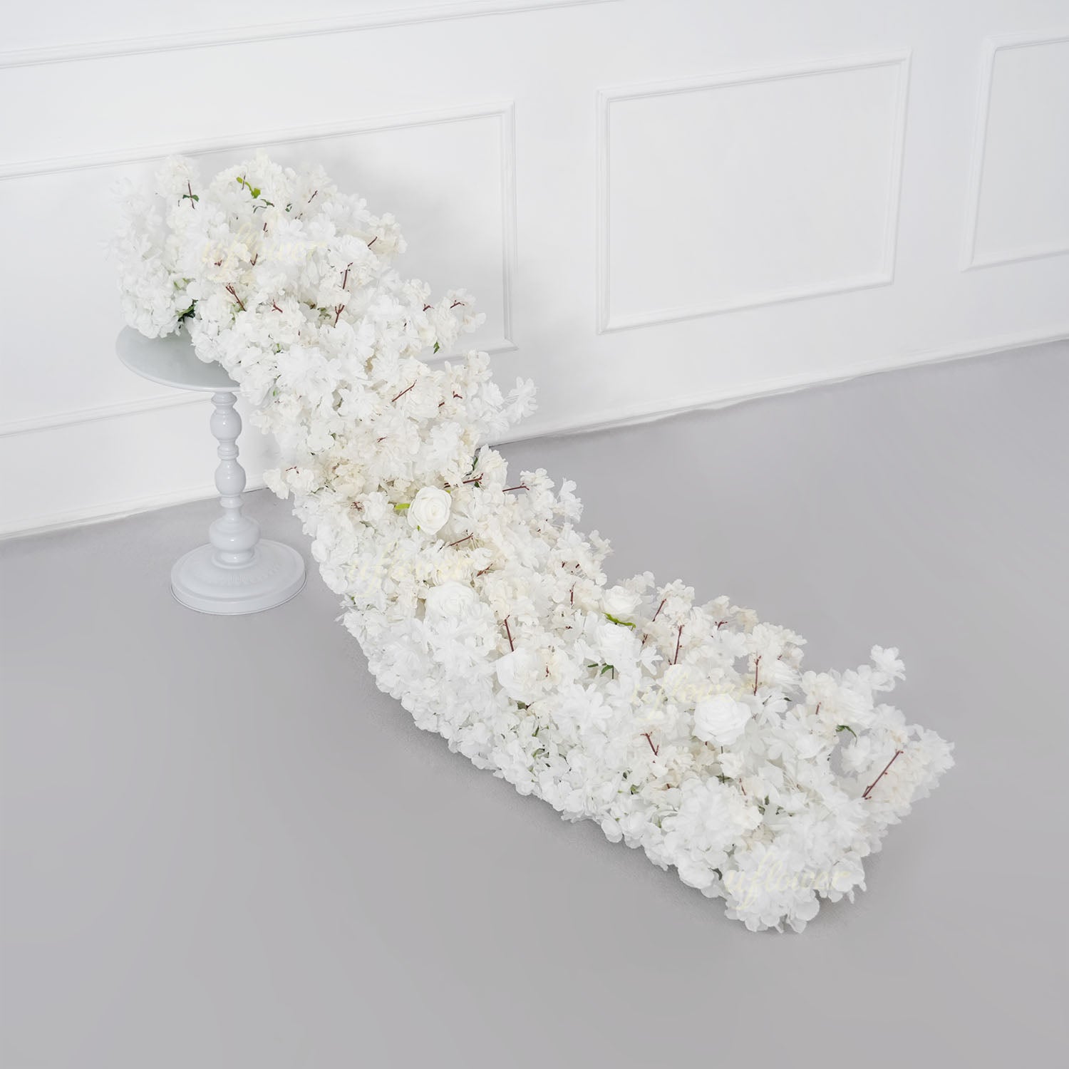 Uflower White Cherry Blossoms Wedding Background KT Board Decoration