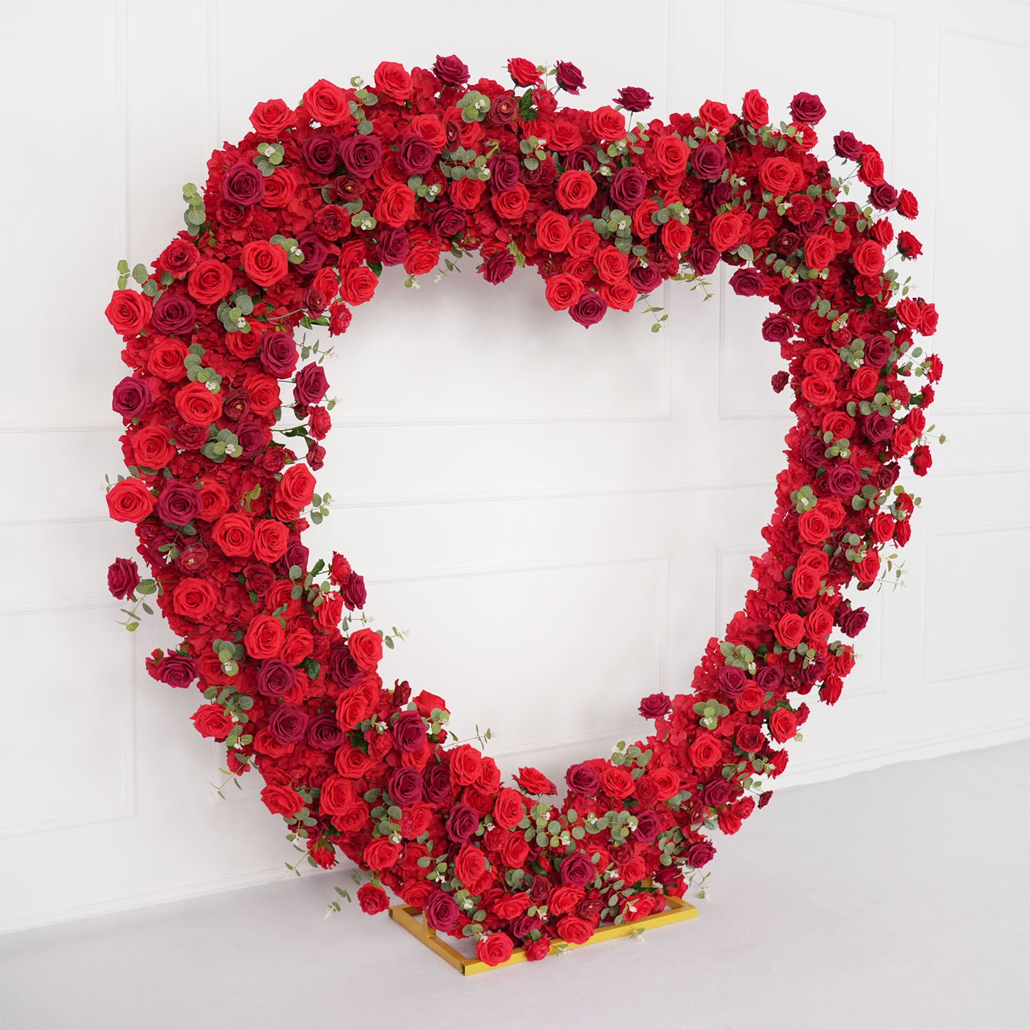 2.2m*2.2m Red Rose Wedding Arch Heart Arch Decor