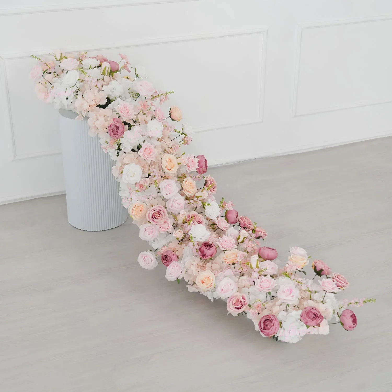 Uflower Artificial Pink White Flower Row Wedding KT Backdrop Decor SET80152 - Uflower