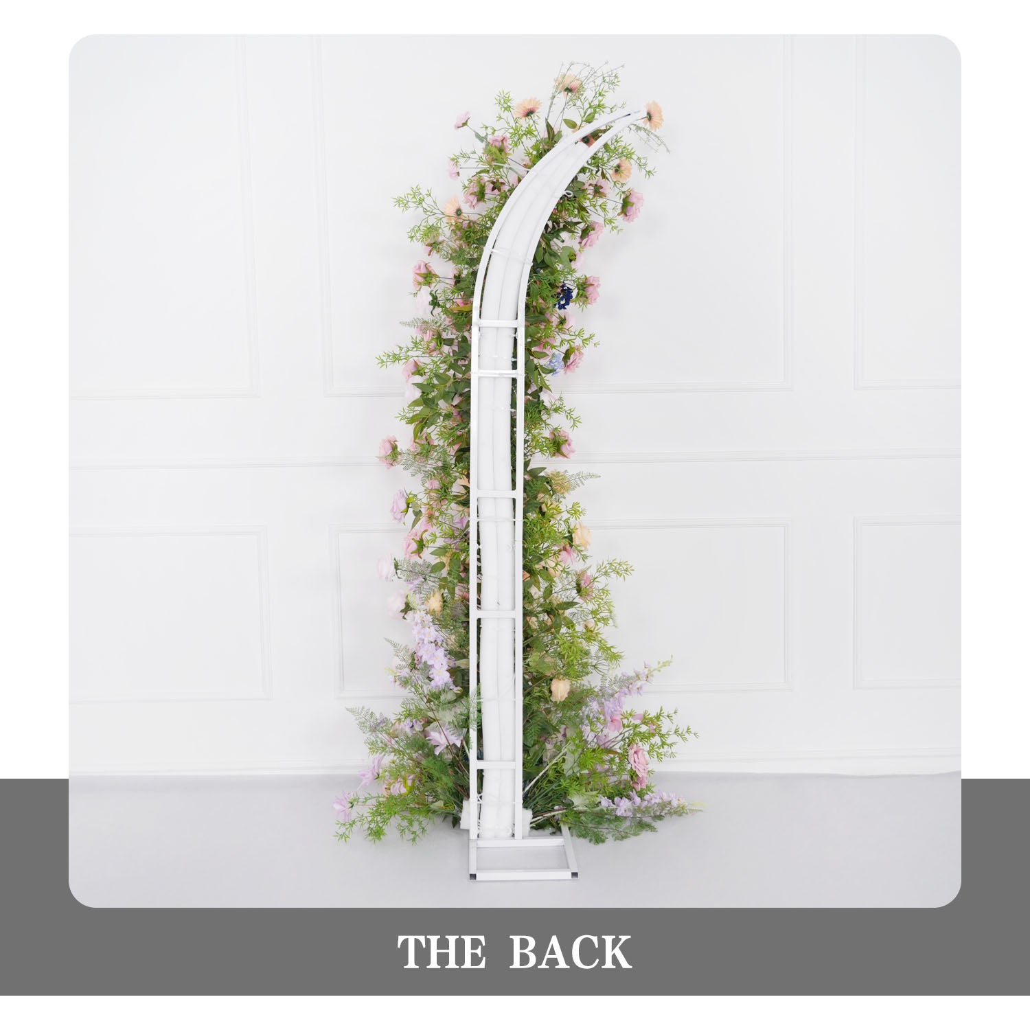 Uflower Pink Purple Rose Floral Arch Wedding Backdrop Decor