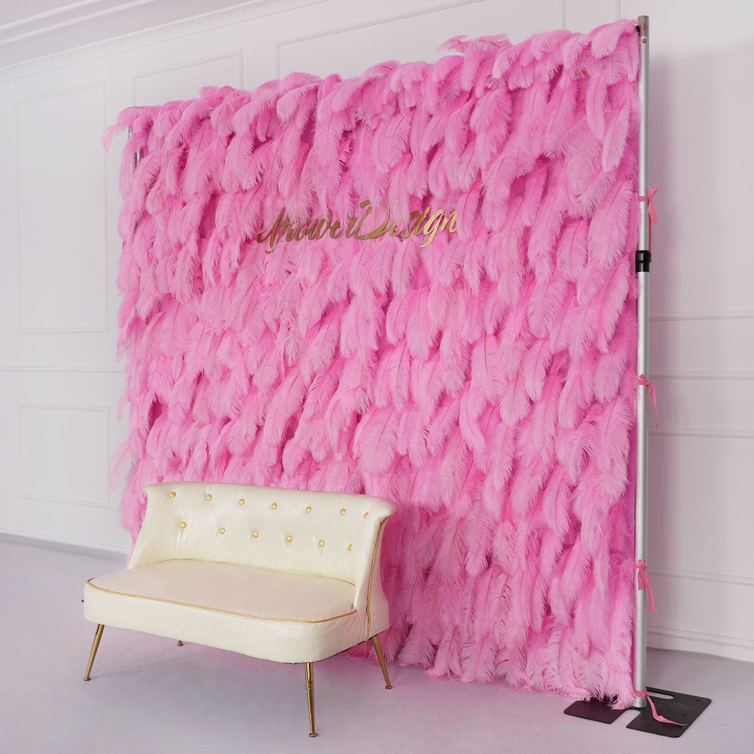 Uflower Artificial Pink 5D Flower Wall Wedding Backdrop Deco Birthday Party