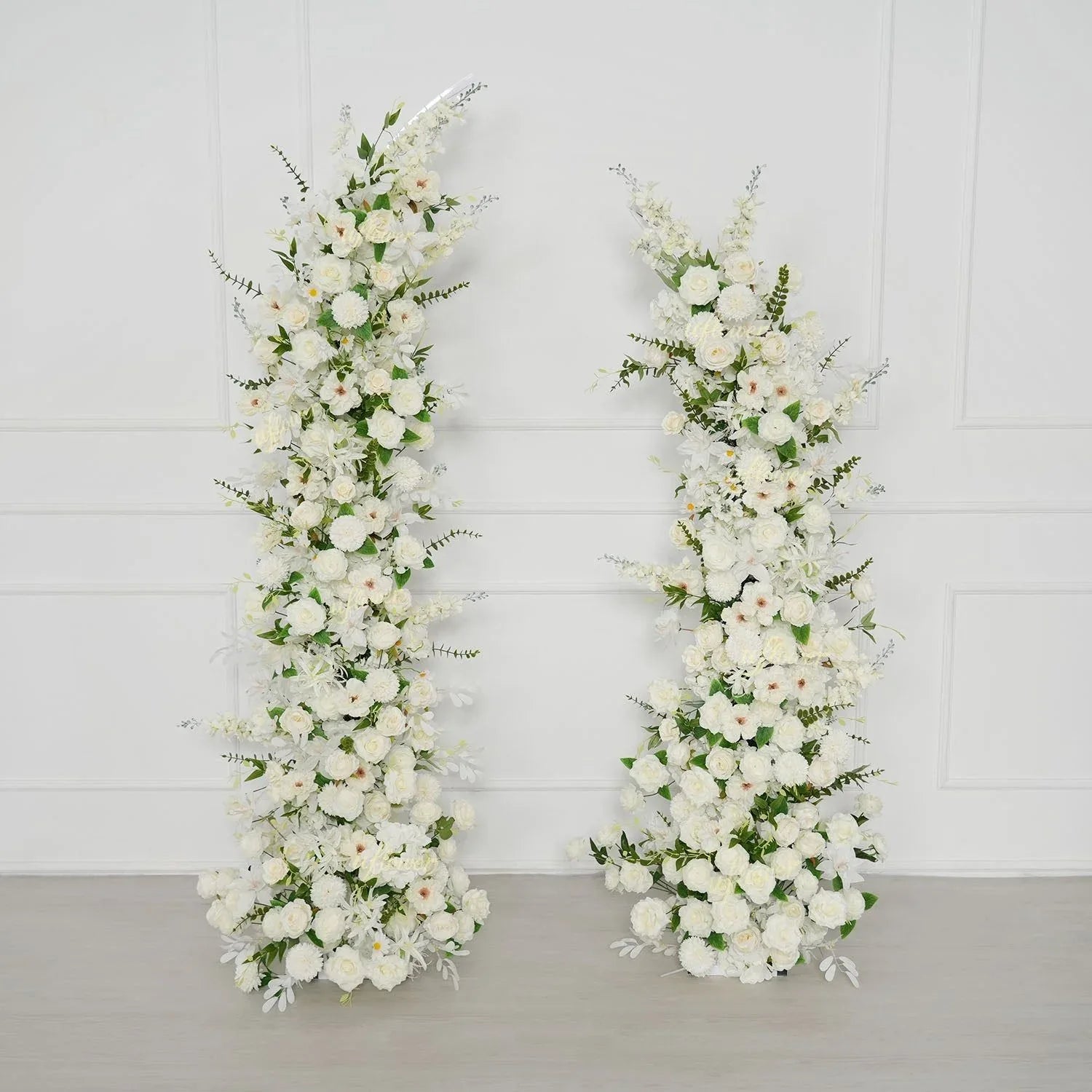 Uflower White Greenery Arrangement Floral Horn Arch Wedding Party Backdrop Decor SET80189 - Uflower