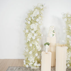 White Flower Row Decor Wedding Backdrop Horn Arch