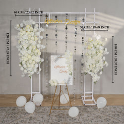 Uflower Artificial White Wedding KT Backdrop Flower Row Decor
