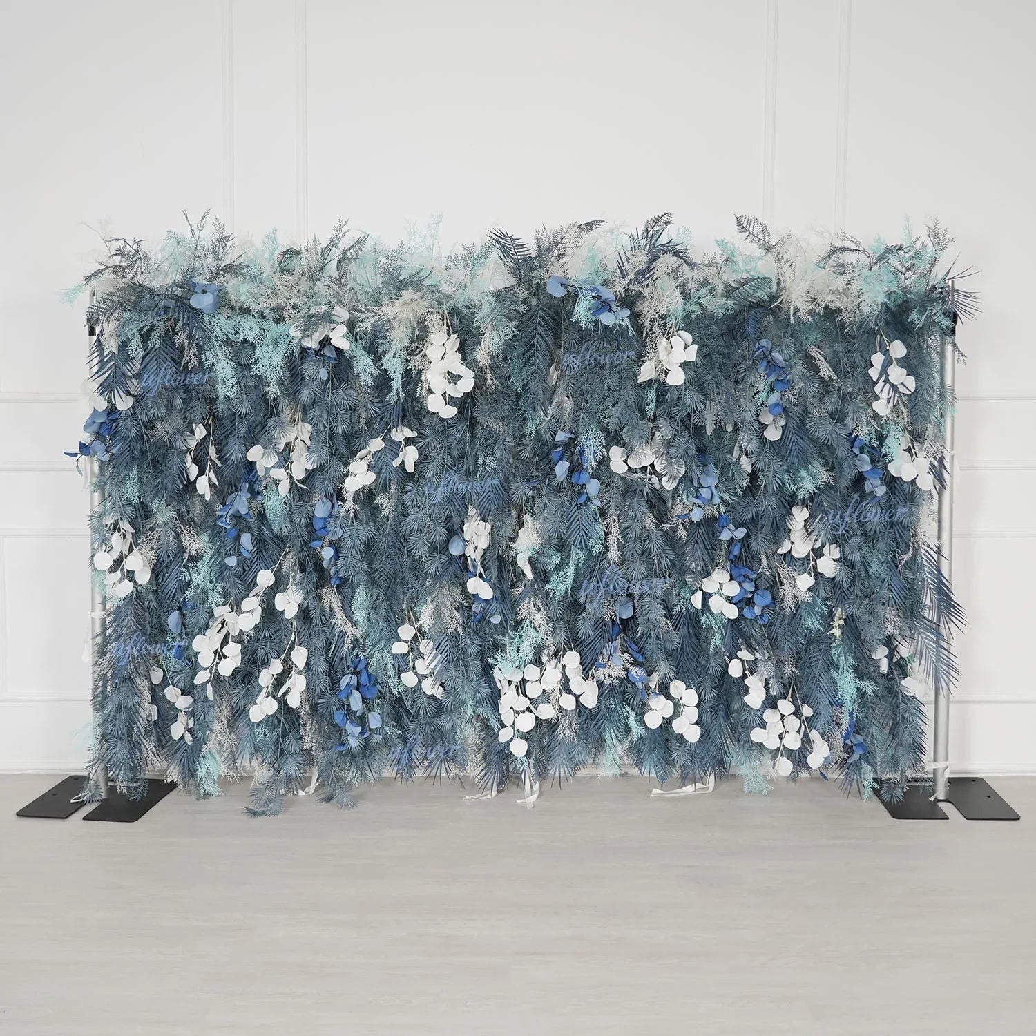 Uflower Flower Wall Mist-Blue Leaves Floral Backdrop Wedding Party Proposal Decor SET80182 - Uflower
