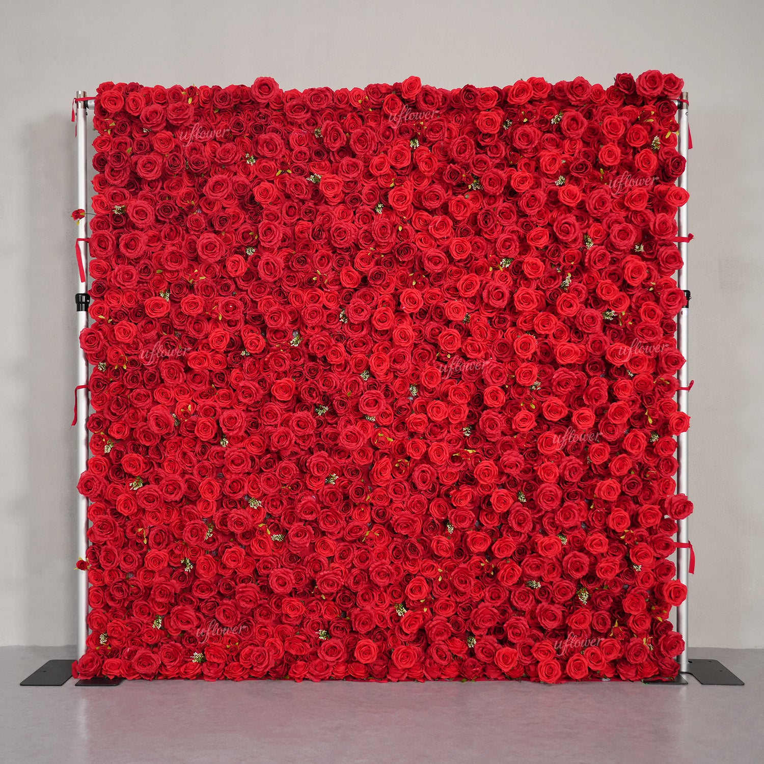 Uflower Red Rose Flower Wall Backdrop Wedding Party Decoration