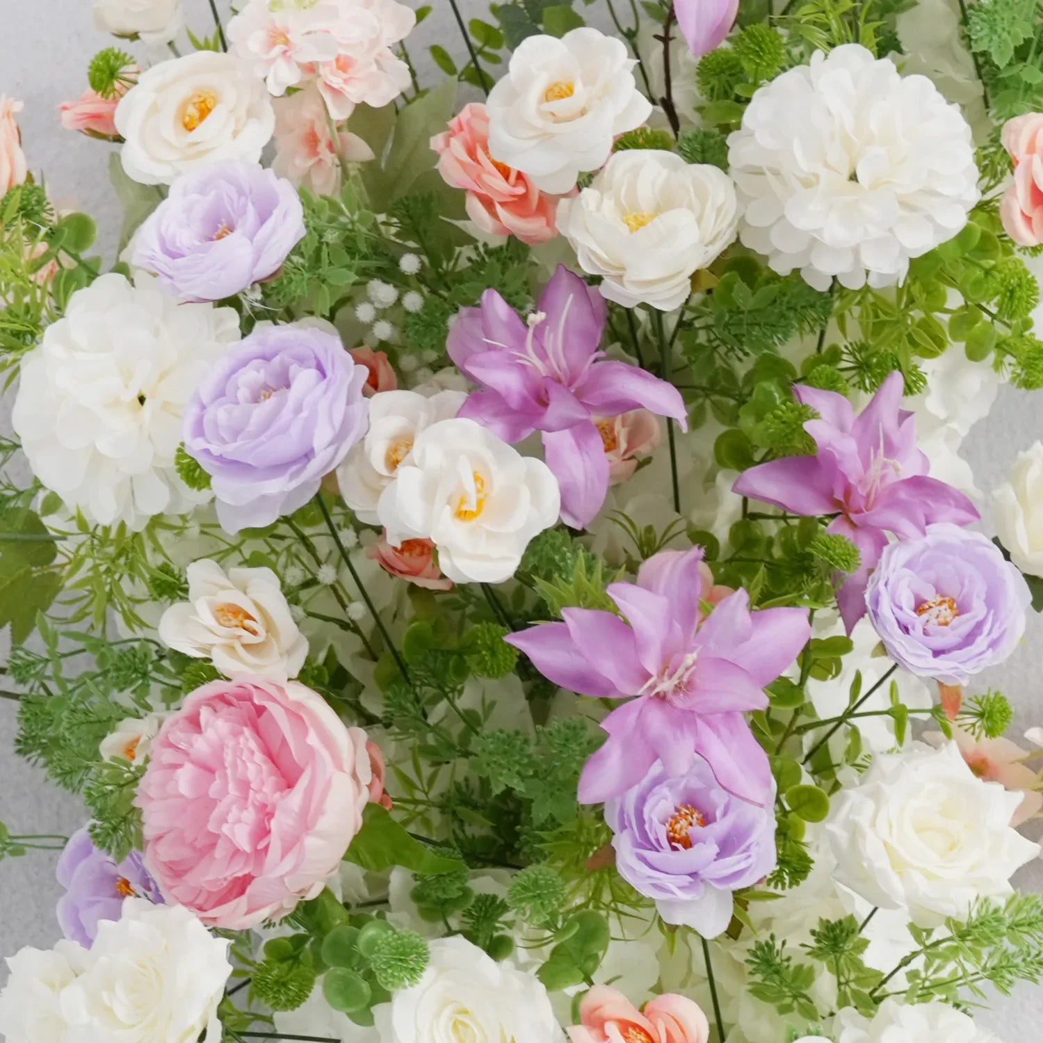 Uflower Artificial Purple Pink Wedding KT Backdrop Flower Row Decor - Uflower