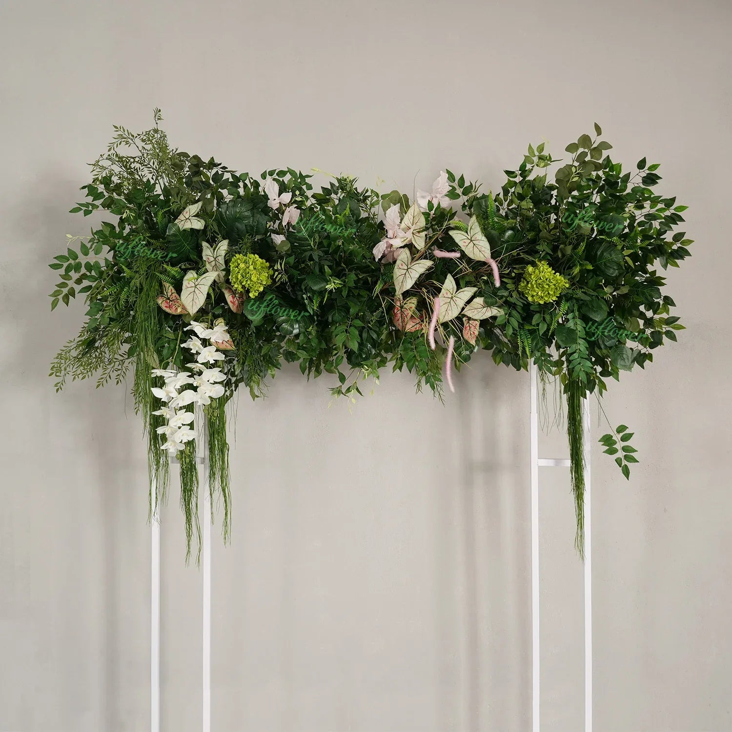Uflower Artificial Green Leaves Flower Row Wedding KT Backdrop Decor MC80258-01 - Uflower