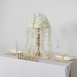 Uflower White Wedding Table Centerpiece Flower Arrangement