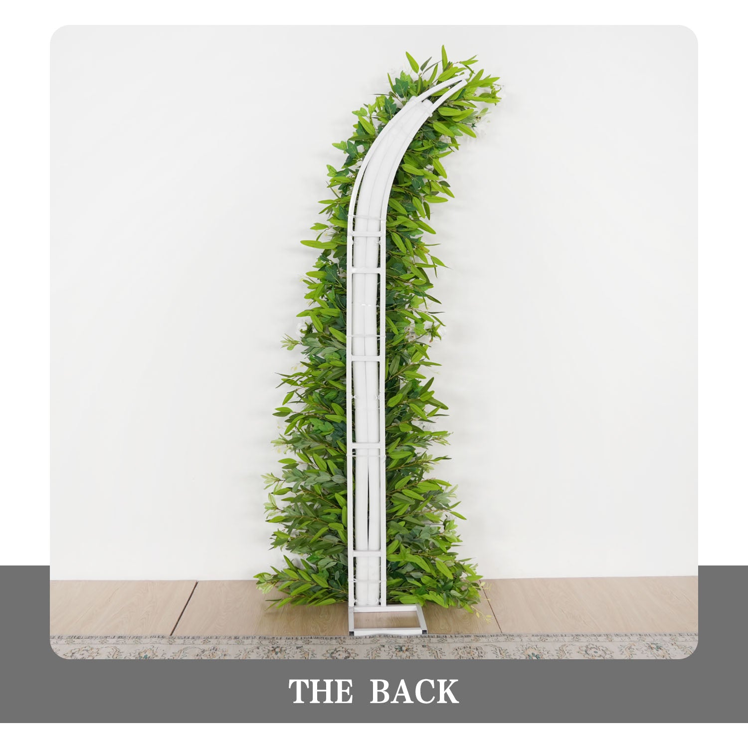 Uflower Outdoor Wedding Backdrop Horn Arch Decor Green Leaves Floral Arrangement